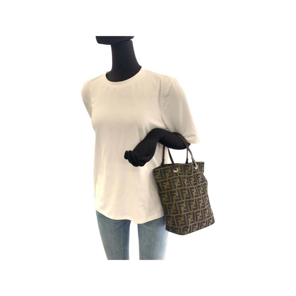 FENDI Zucca handbag in brown canvas and leather with silver hardware, model 2... - Picture 7 of 10